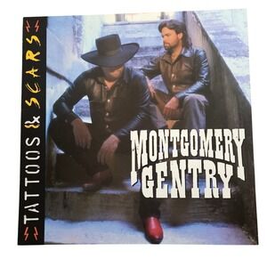 Montgomery Gentry Tattoos & Scars 12x12 Double Sided Flat Promo Poster‎ 1999